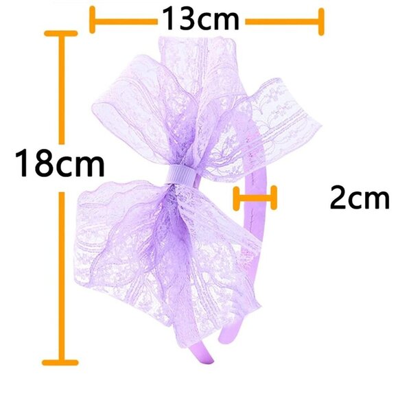 10pcs Neon Lace Headbands Bows 80s Costumes Party Accessories for Women Girls